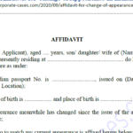 Affidavit For Change Of Appearance In Indian Passport Format