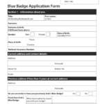 Blue Badge Application Form Customer Services Blue Badge Printable