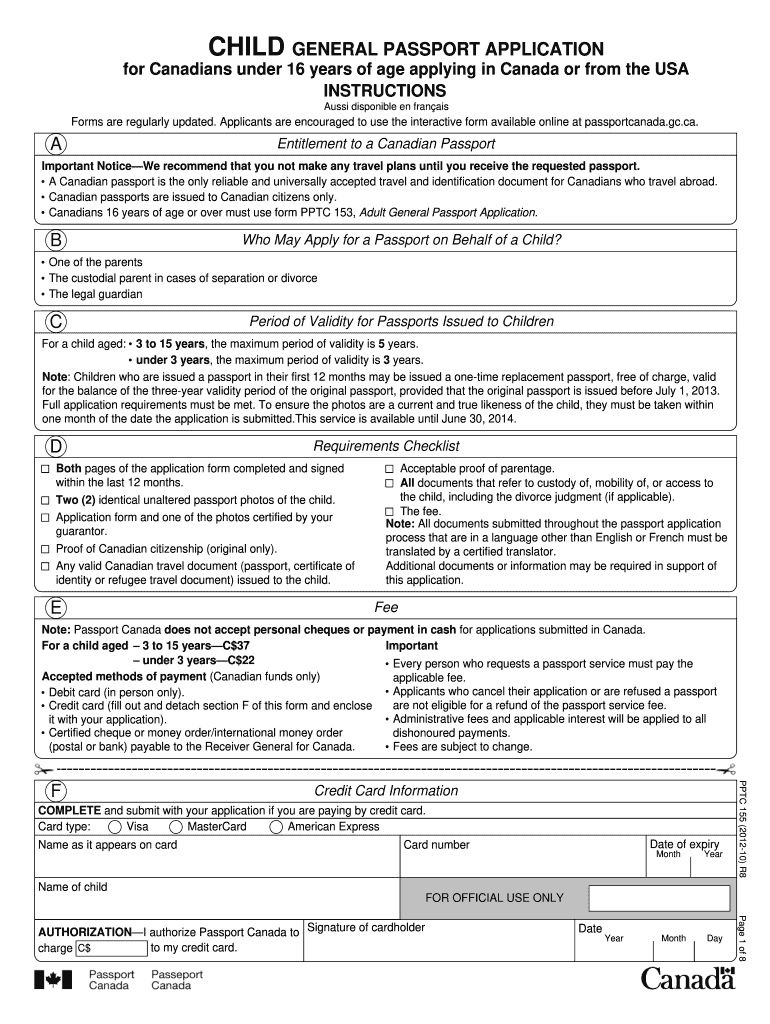 Canada Passport Application Fill Online Printable Fillable Blank