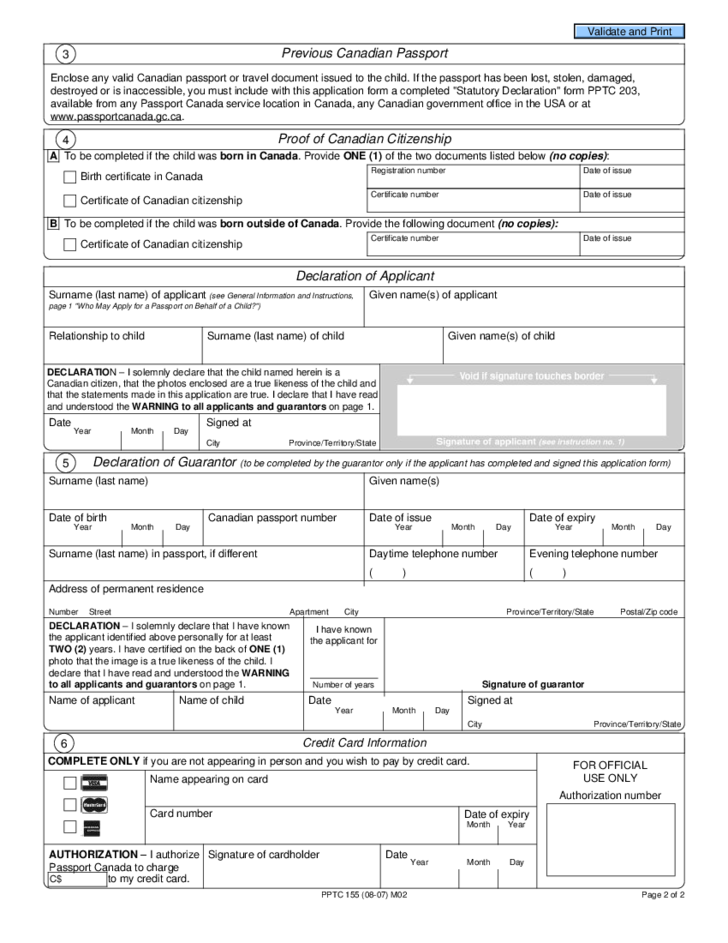 Child General Passport Application For Canadians Under 16 Years Of Age 