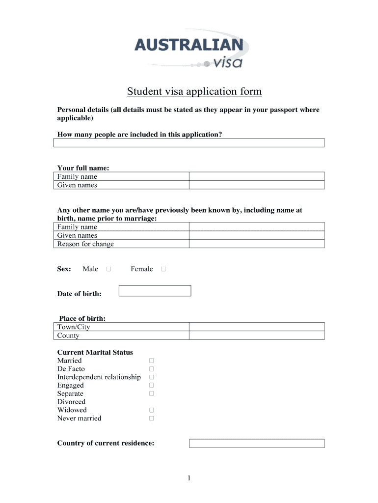 Download Australian Visa Application Form Fill Out And Sign Printable