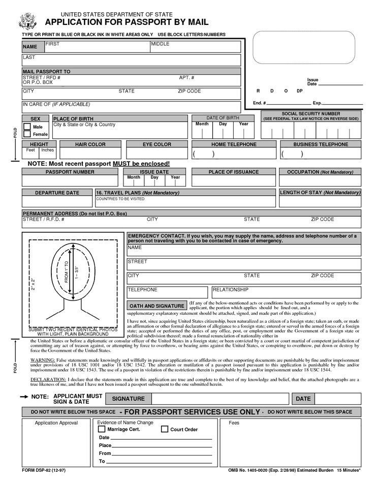 Download Form Ds 82 Passport Renewal Form Pdf In 2020 Passport