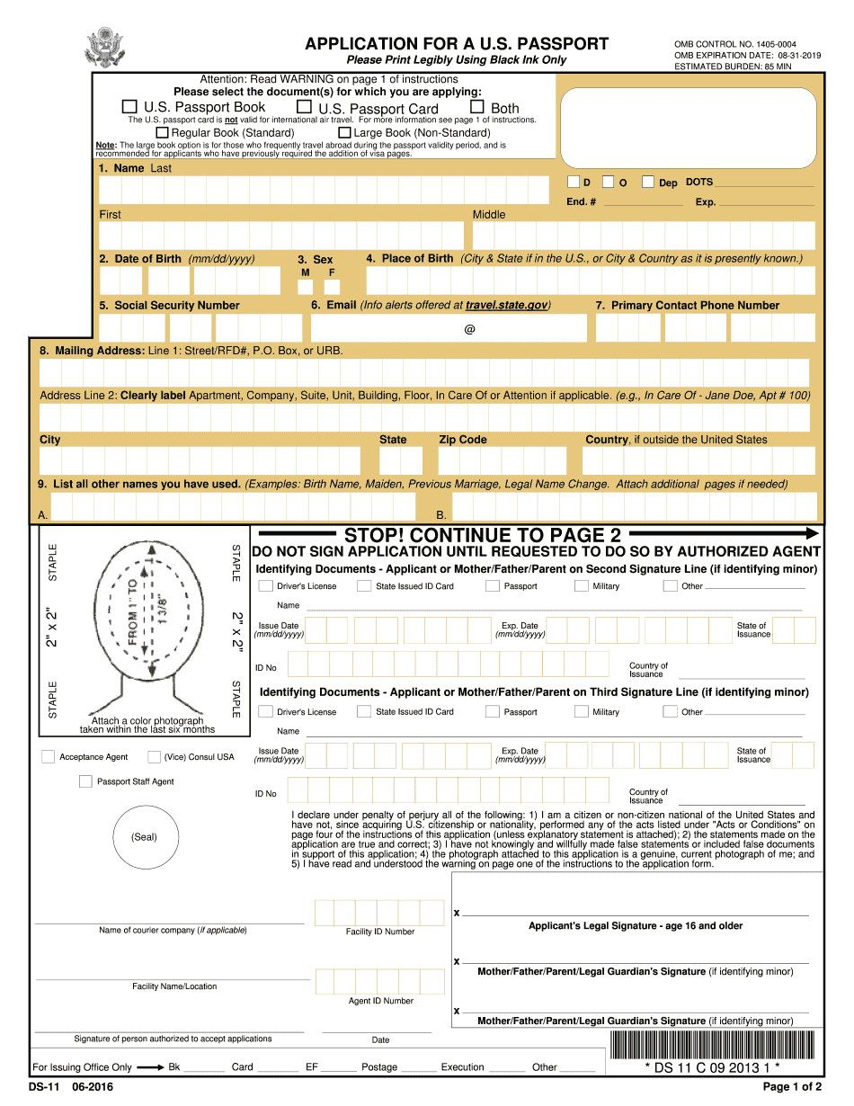 Ds 11 Fillable Form Ds 11 Form 2018 Fillable Printable Line Pdf