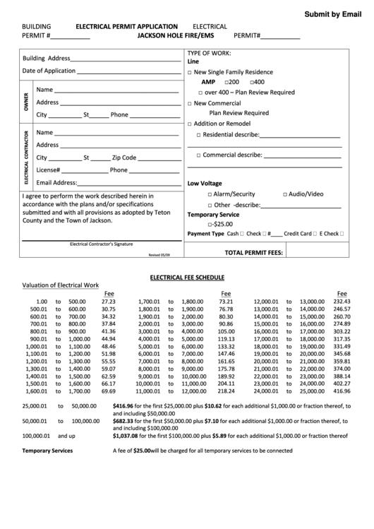 Fillable Electrical Permit Application Form Printable Pdf Download