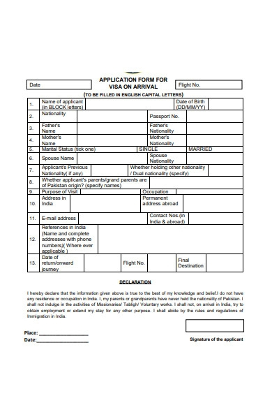 FREE 25 Arrival Forms In PDF Ms Word