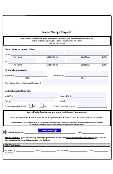 FREE 30 Name Change Forms In PDF MS Word