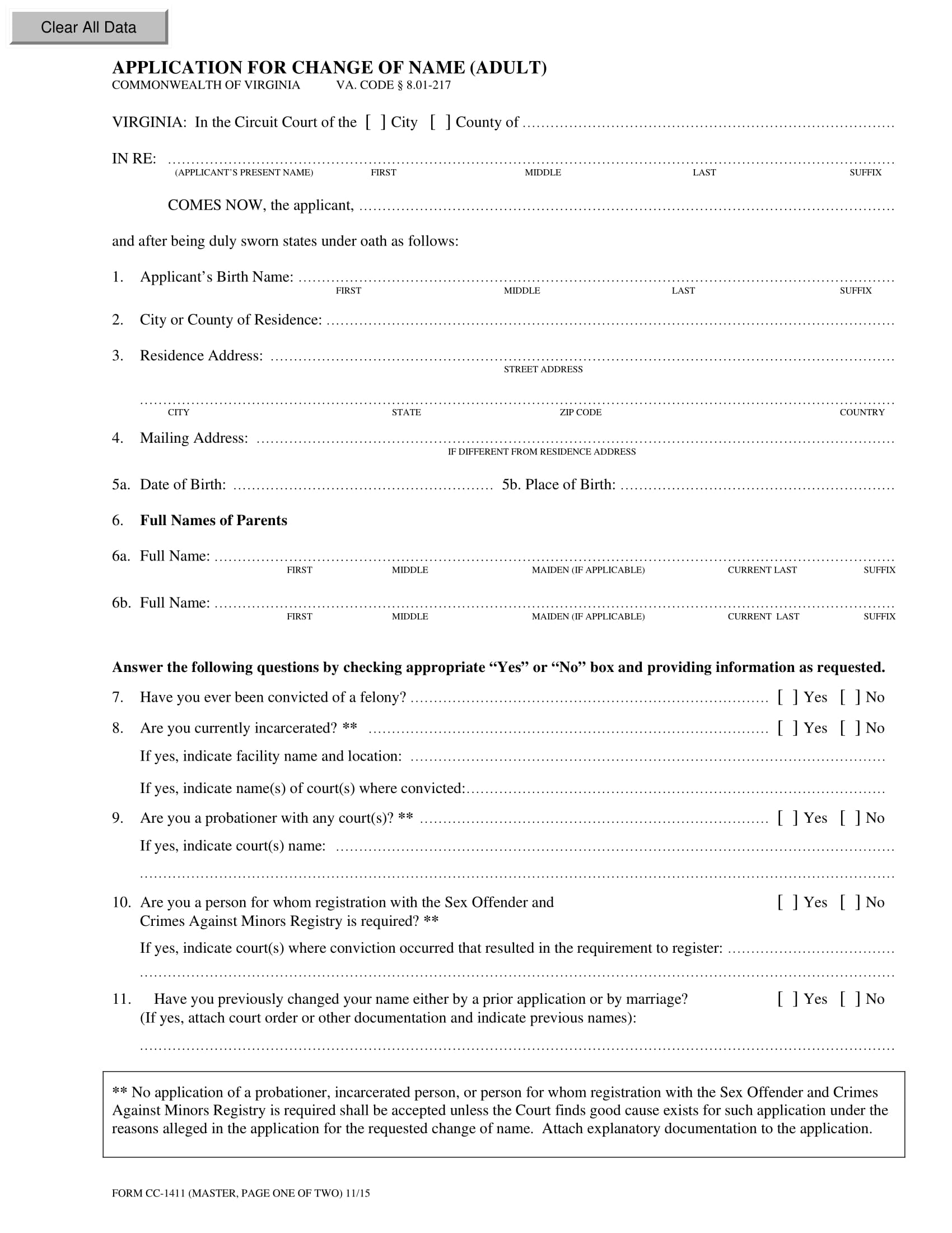 FREE 4 Legal Name Change Forms In PDF MS Word