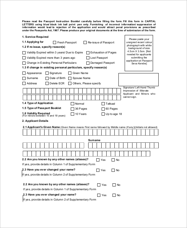 FREE 8 Sample Lost Passport Forms In PDF