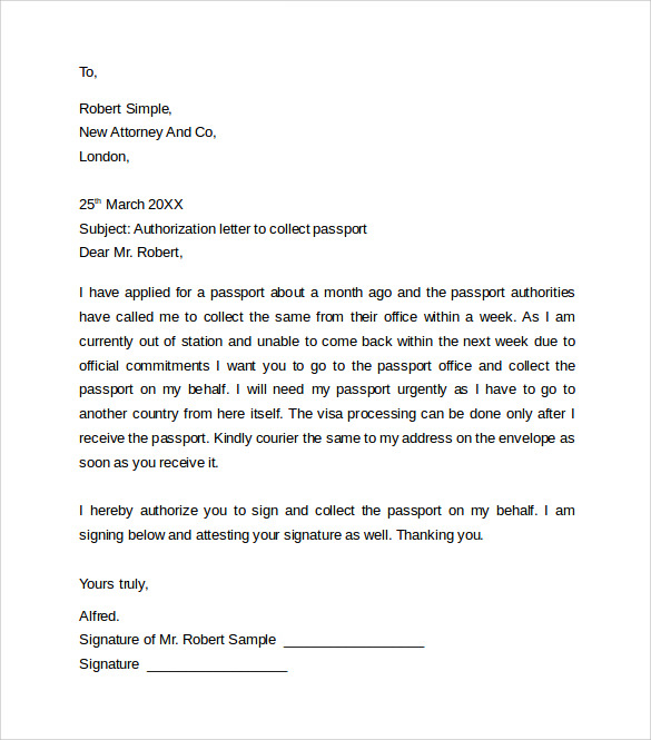 FREE 8 Sample Passport Authorization Letter Templates In PDF MS Word