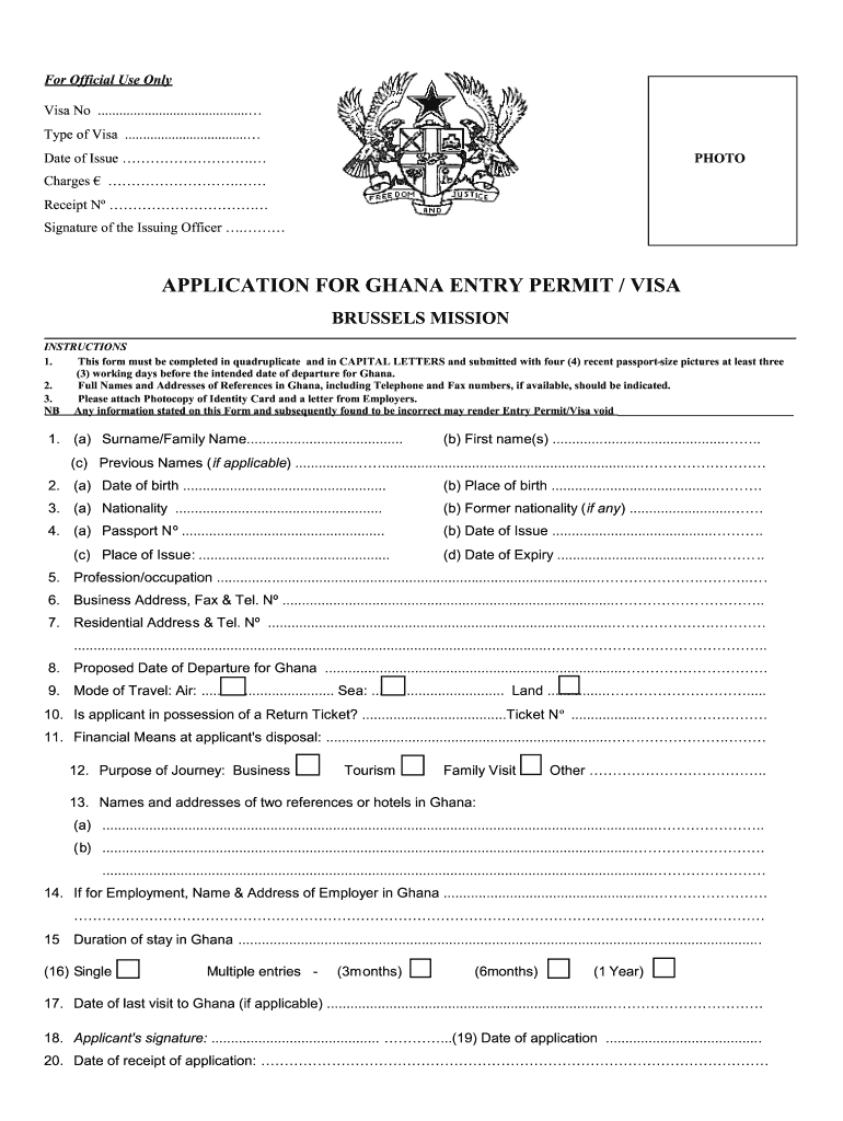 Ghana Embassy New York Fill Online Printable Fillable Blank 