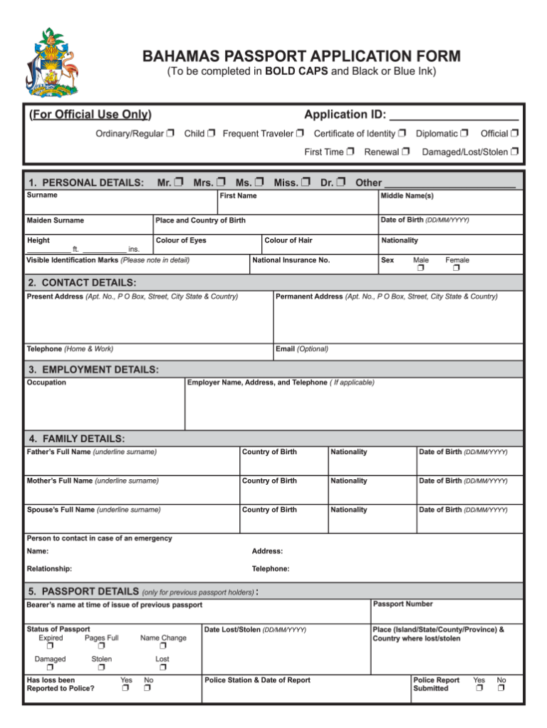 Guyana Passport Form Printable Free Printable Download