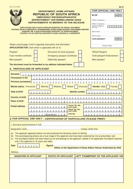 Home Affairs Birth Certificate Tracking PassportForm