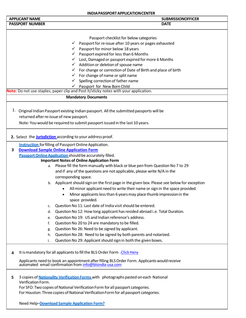 Indian Passport Renewal In Canada Application Forms Canada Examples