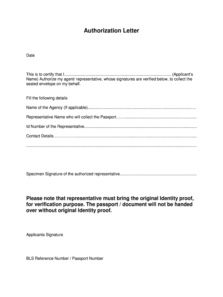 Letter Of Authorization Form Template Business Format