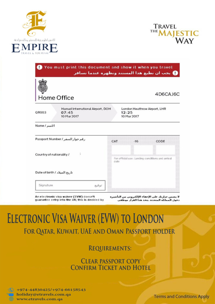 London Tourist Visa Application Form