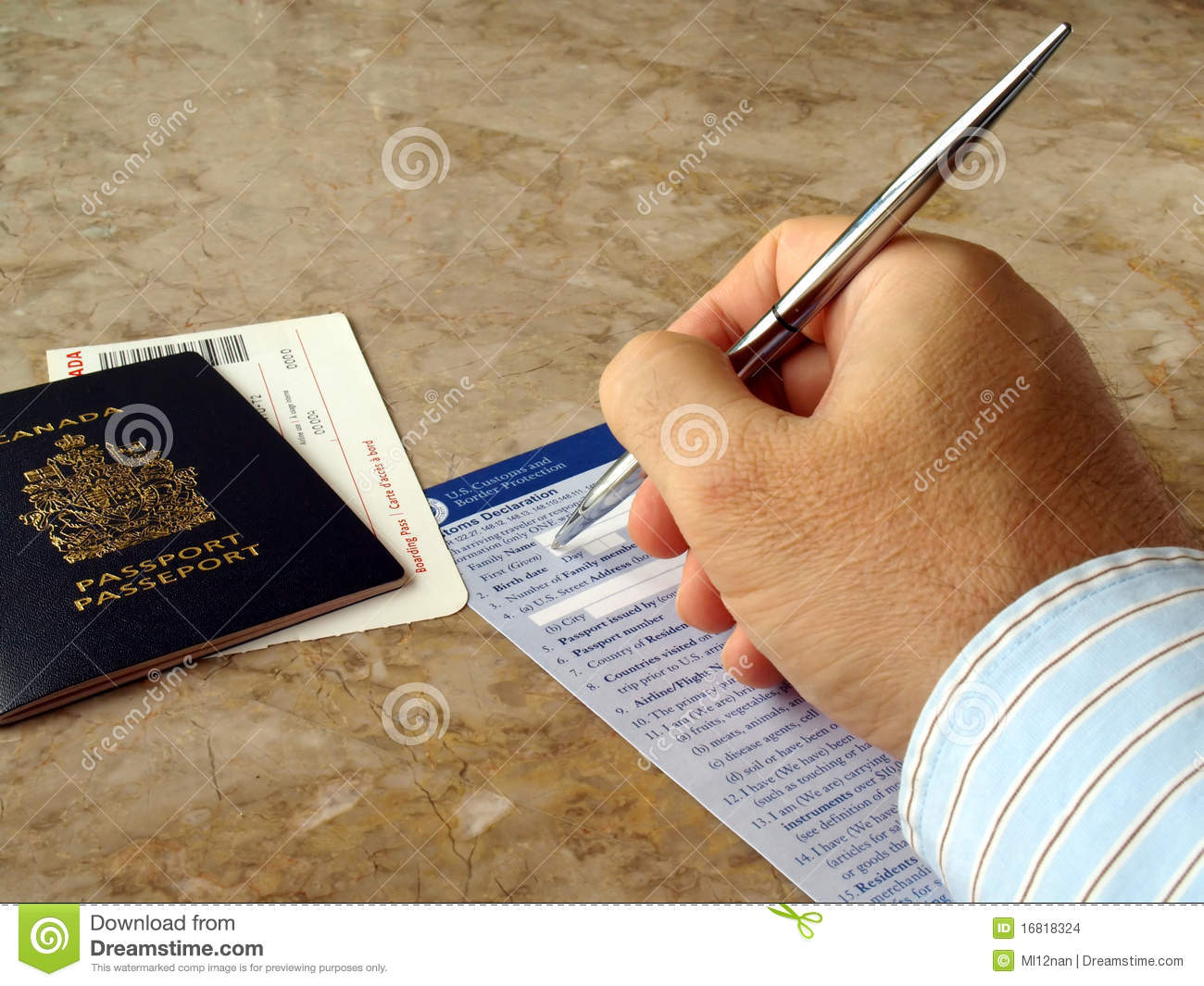 Man Filling Out Form Stock Photo Image Of Country Airport 16818324