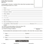 MEMBERSHIP FORM Lahore Bar Association