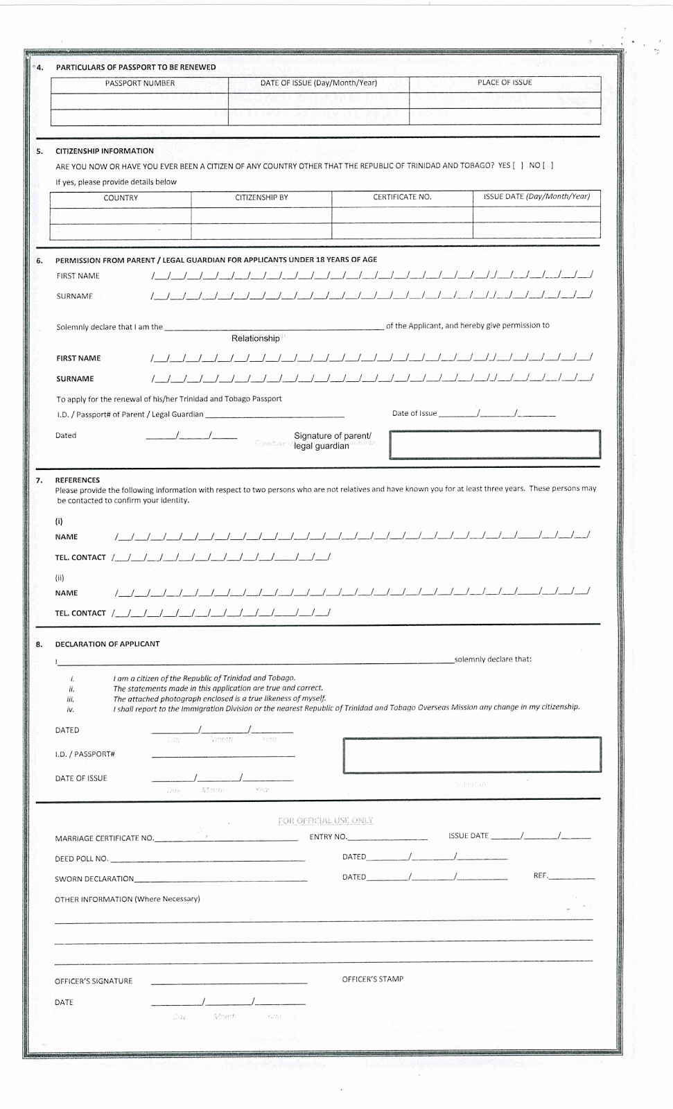 Trinidad And Tobago Immigration Passport Renewal Forms PassportForm Net   My Trini Life Ryan S Blog How To Renew Trinidad And Tobago Passport 