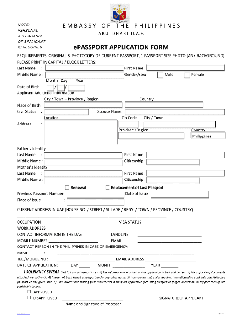 Passport Renewal Form Abu Dhabi Fill Out And Sign Printable PDF 