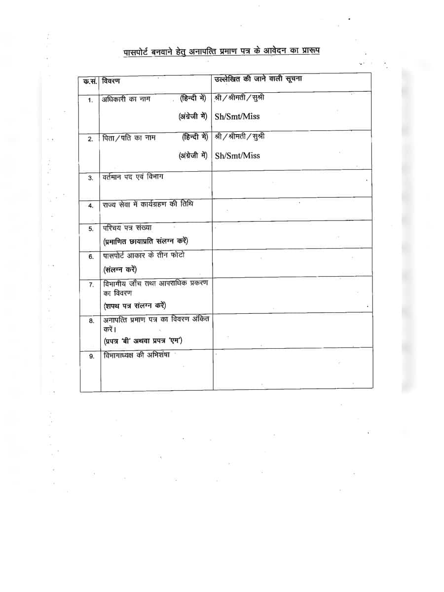  PDF Passport No Objection Certificate Proforma For Govt Employee 