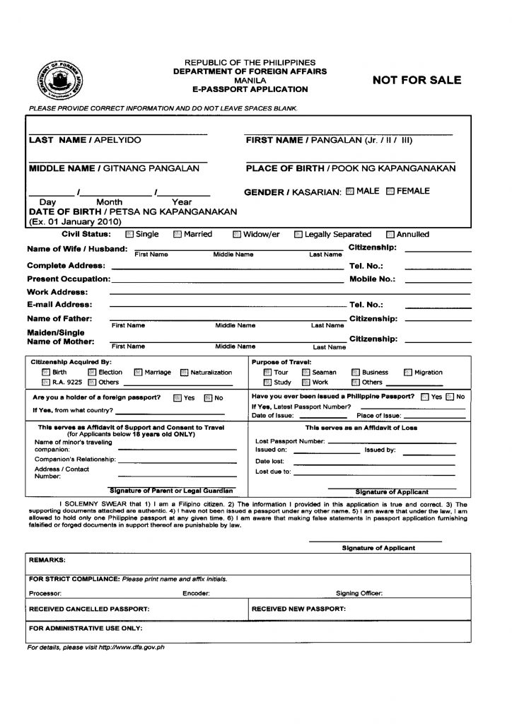 Philippine Passport Application Form New York Printable Form 2022