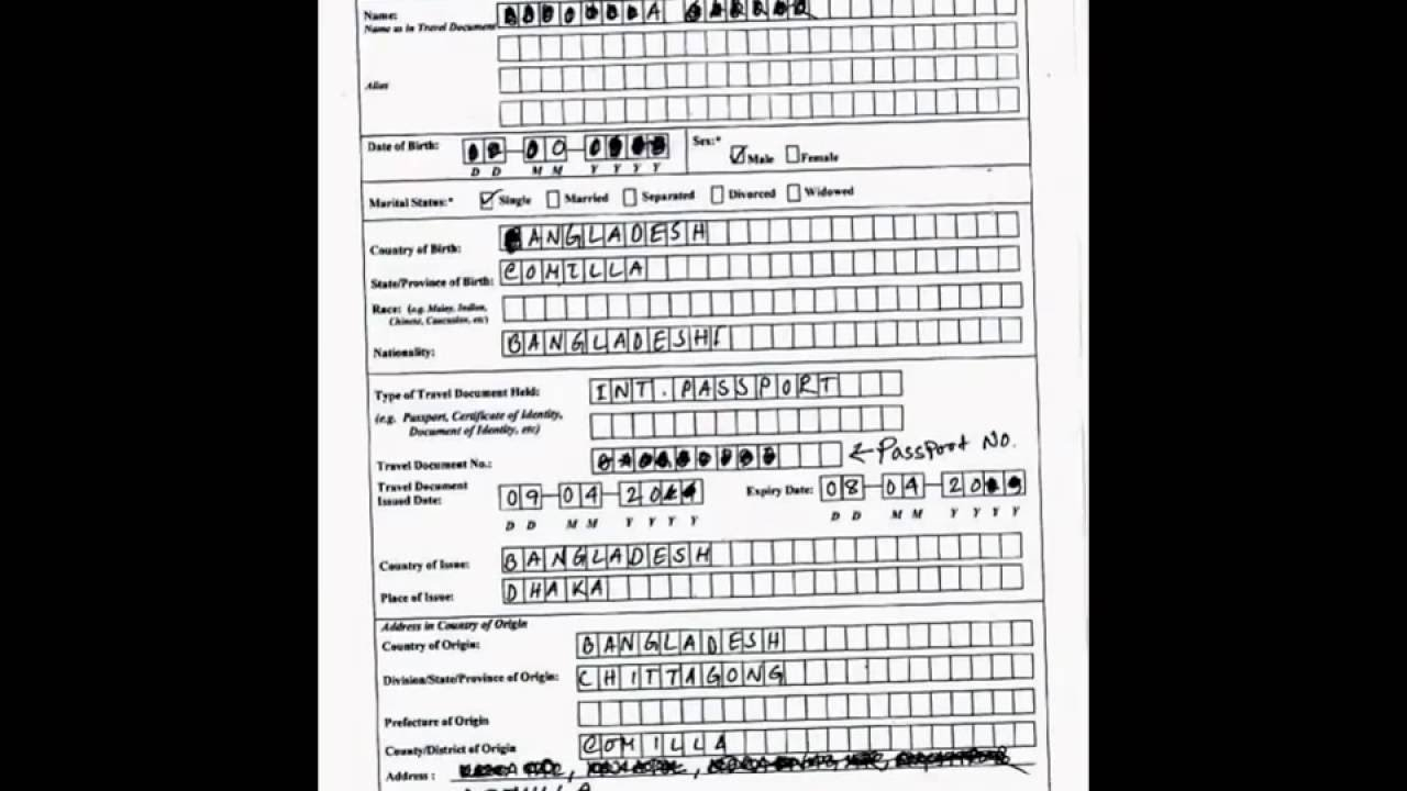 Singapore Visa Application Form Filled Sample YouTube