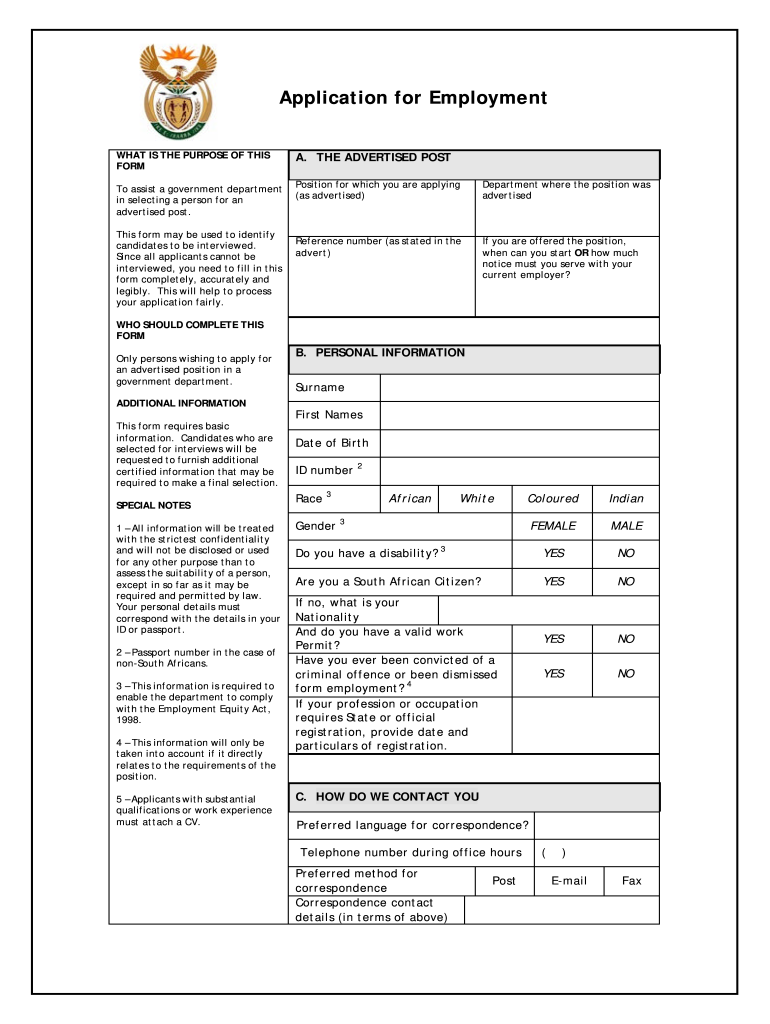 South Africa Work Permit Application Form Pdf Blog lif co id