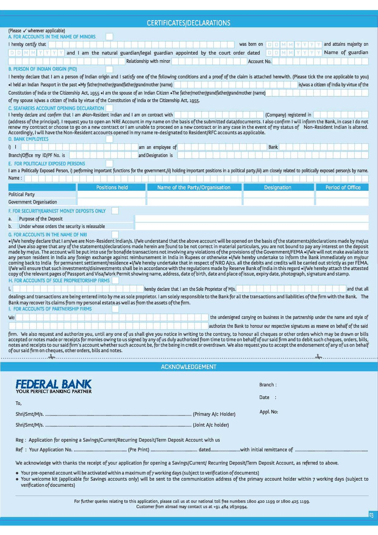 The Federal Bank Forms 2021 2022 EduVark
