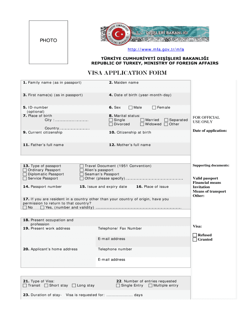 Turkey Form Template Fill Online Printable Fillable Blank PdfFiller