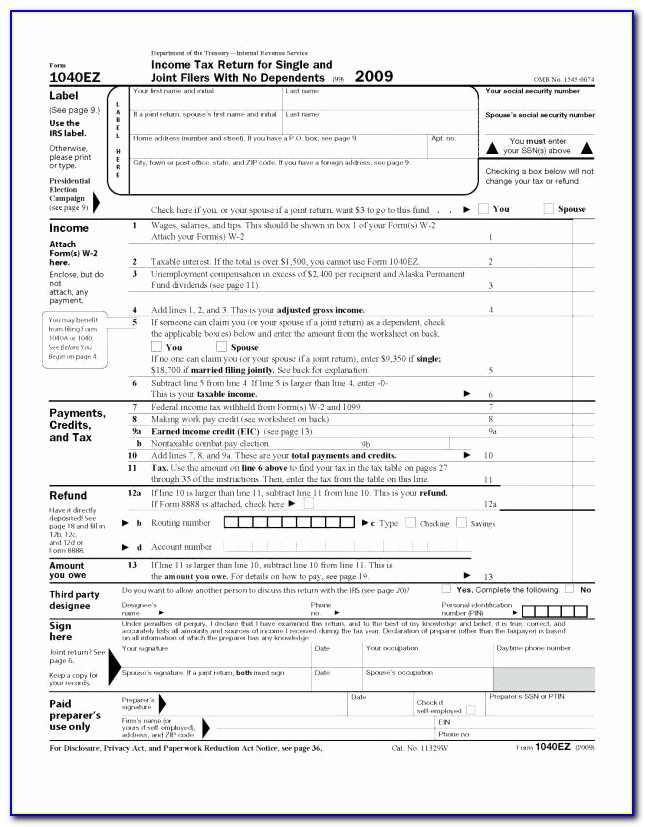 Where Can I Pick Up 1040ez Forms Universal Network